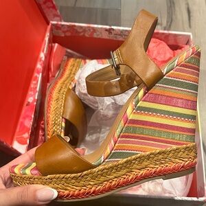 Chinese Laundry Multicolor Striped Wedges